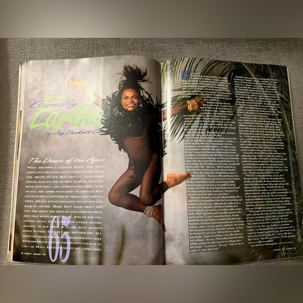 ICONIC ESSENCE MAGAZINE January 1993 Natural Hair & Beauty Health Eartha Kitt - Picture 7 of 11